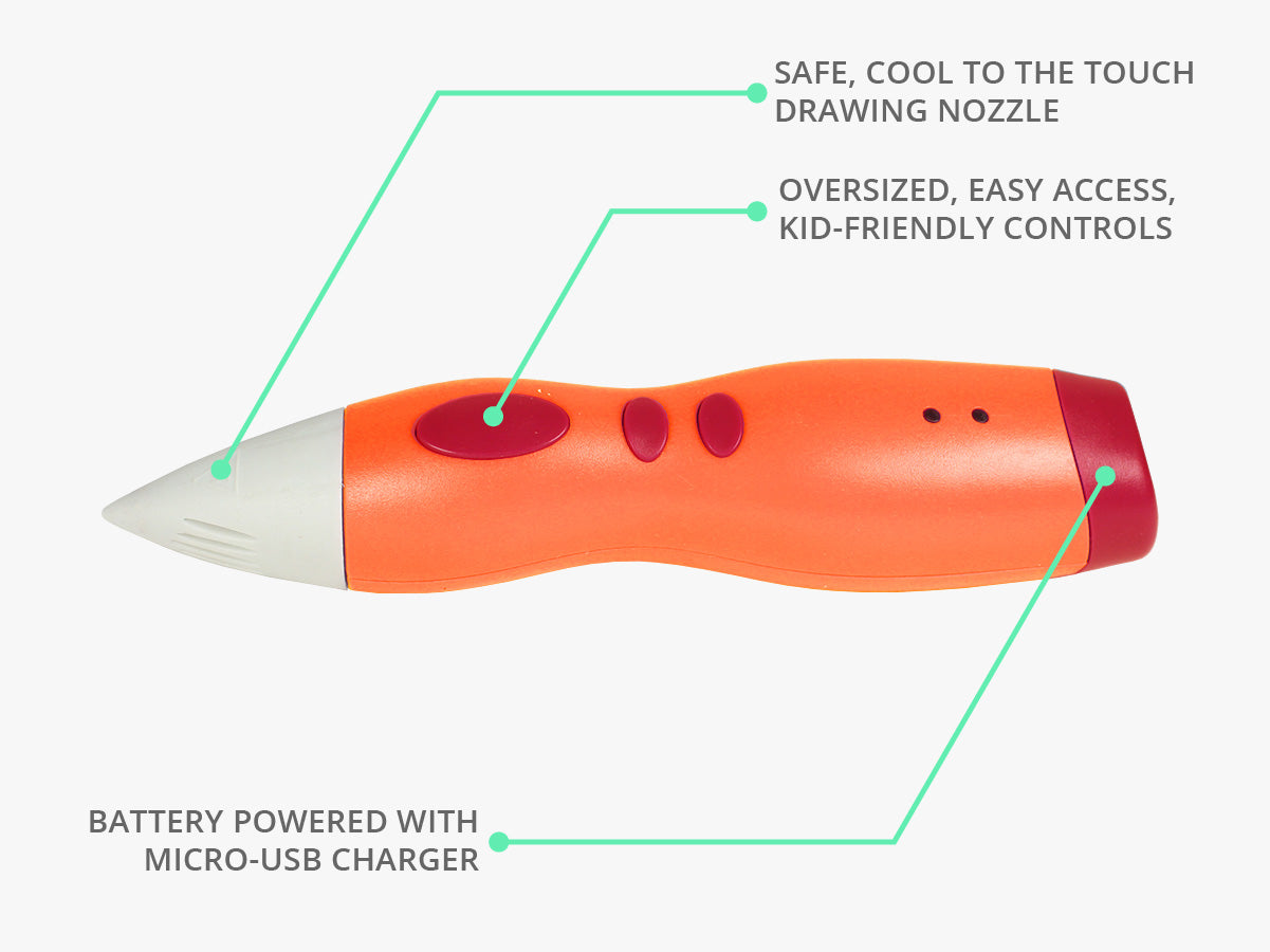 MYNT3D Junior2 - Bolígrafo 3D para niños [modelo 2020] seguro para niños  con impresión de baja temperatura (no compatible con ABS/PLA)